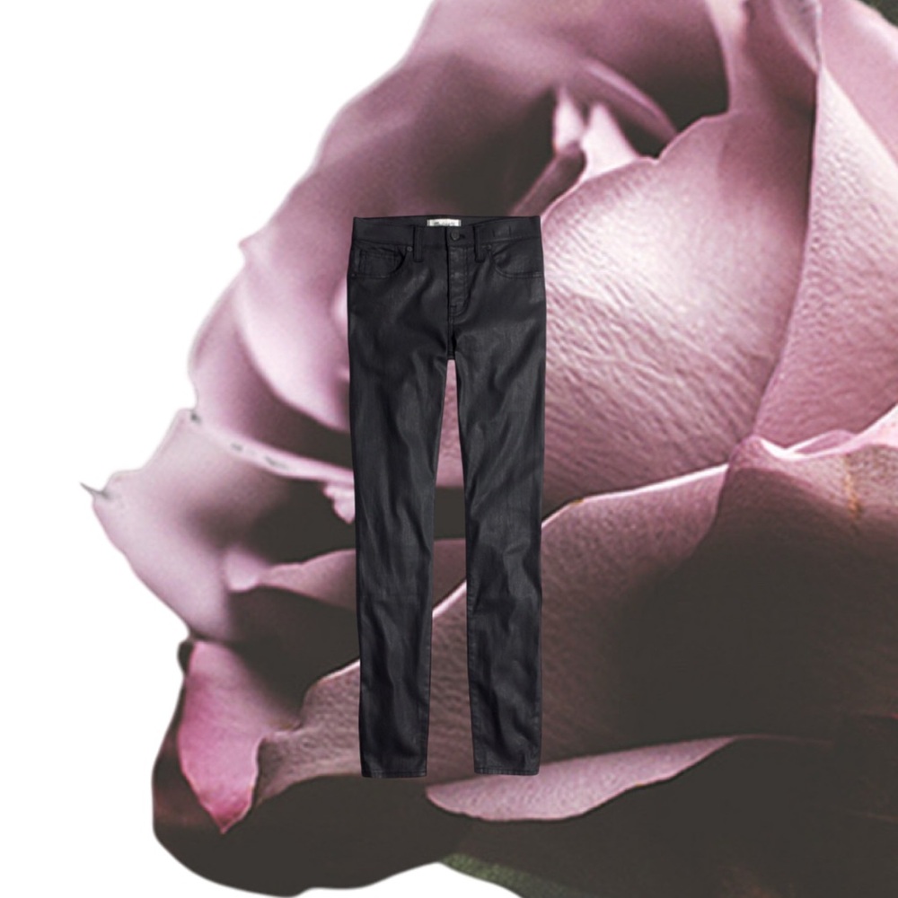 Madewell Coated Black High Riser Skinny Jeans